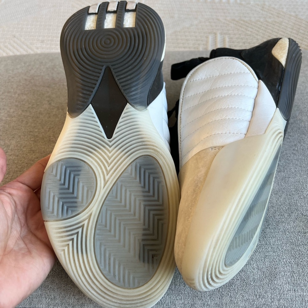 Adidas Black and White basketball shoes